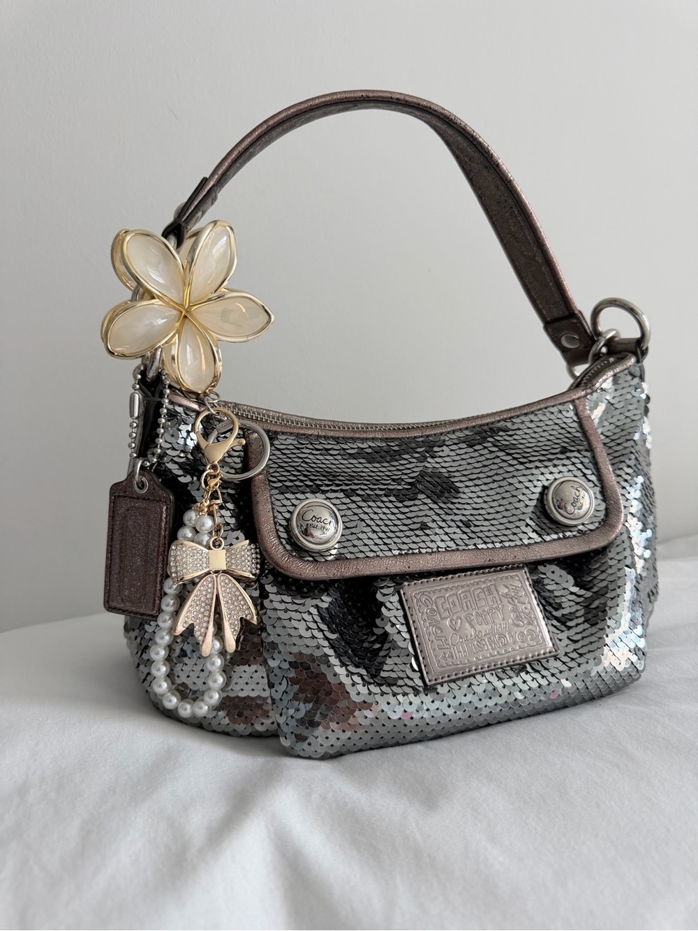 vintage Coach Poppy Sequin Demi Shoulder Bag